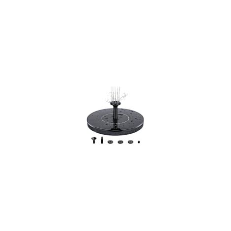 Fontaine solaire (13 cm) — Sans éclairage, six accessoires inclus — Noire (1/5)