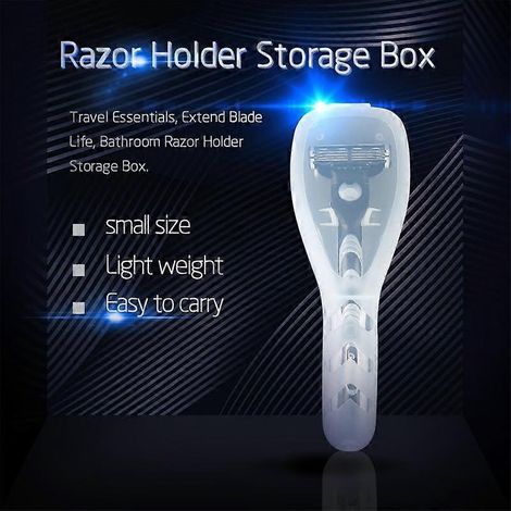Boîte de rangement pour rasoir homme (1 pièce) - Étui de voyage portable en plastique transparent - Boîte de rangement de haute qualité (1/2)