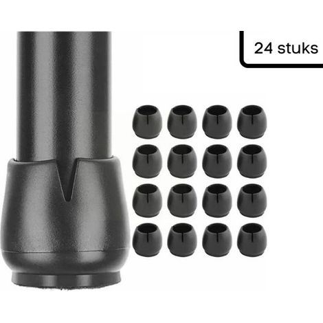 Protège-pieds de chaise en feutre anti-rayures - 24 pièces - Ø 17-22 mm - Noir - Rond - Protection du sol (1/5)