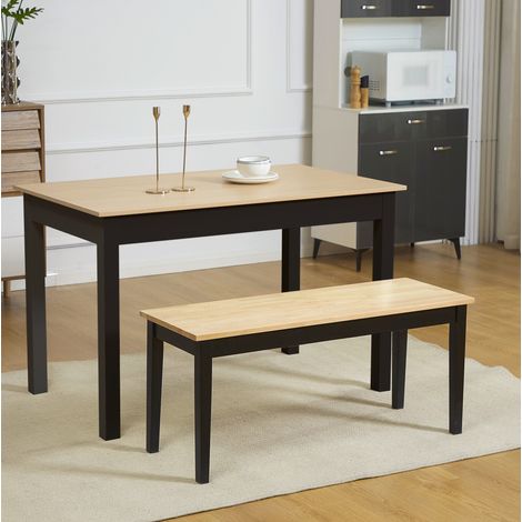 Banc 2 places en bois de pin, 102 x 36 x 45 cm, naturel, charge max. 220 kg HAVRYA (1/5)