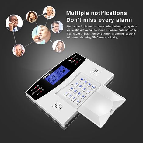 Kit di allarme di sicurezza domestica WiFi GSM con supporto per 8 telecomandi wireless (1/4)