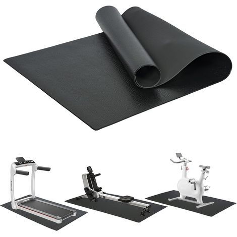 Tapis de Protection de Sol pour équipements de Sport(180  90cm)  pour équipements de sport, appareils de fitness, crosstrainer et tapis de course,6 mm en PVC haute densité
