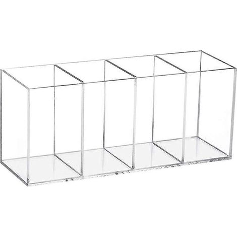 Étui à crayons de voyage transparent pour pinceaux de maquillage, étui de rangement pour stylos, porte-stylo en acrylique-22.5X9.7X7.6CM-Transparent