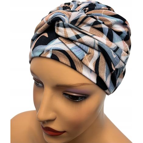 Turban élégant Sara 334, même après chimiothérapie, pour une protection et un confort optimaux. (1/5)
