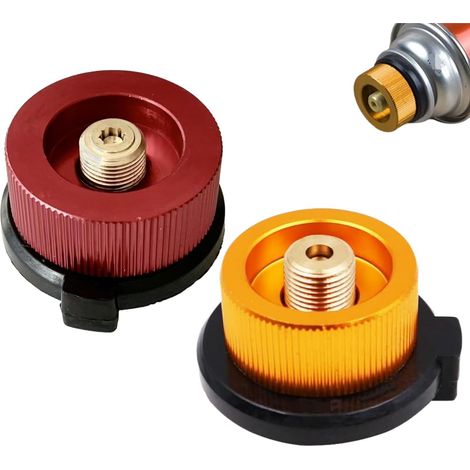 Lot de 2 Adaptateurs de Gaz Butane à Visser,Convertisseur,pour Cartouche de Valve à Réchaud de Camping,Randonnée,Pique-Nique,Barbecue Adaptateur Cuisinière (1/5)