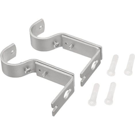Set da 2 supporti a parete regolabili per bastoni tendaggi in metallo robusto (1/5)