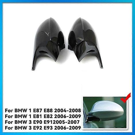 Schwarze M3-Style-Abdeckung für BMW 1er und 3er (E90, E91, E81, E82, E87, E88) – Carbonfaser-Rückspiegelkappe in M-Optik – ABS Schwarz