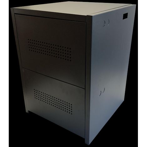 KU-C-4: alloggiamento per batterie 450×450×620mm (4x 12V/100Ah) doppia fila - senza cavi