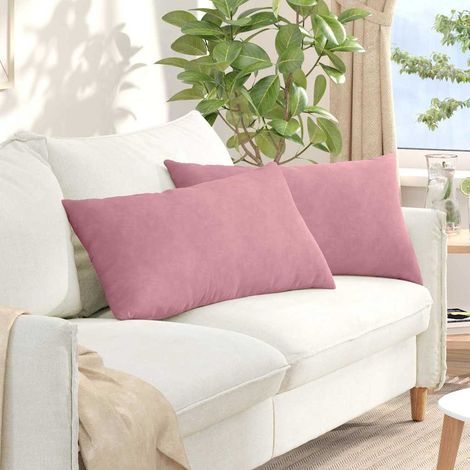 Cojines de sofá 2 pcs Rosa 80 x 40 cm Tela de pana