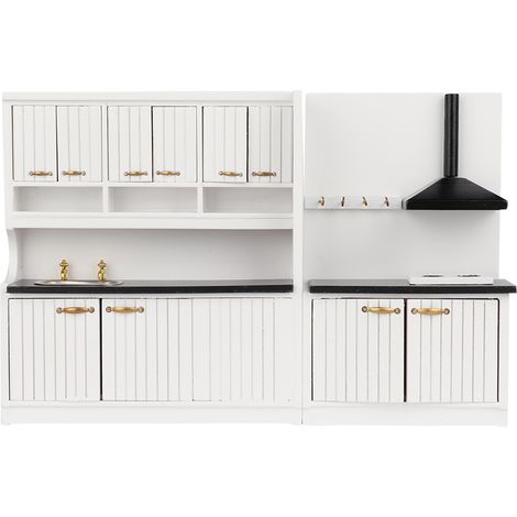realistische Mini-Holzschränke für Puppenhäuser im Maßstab 1:12, elegantes Küchenaccessoire (1/5)