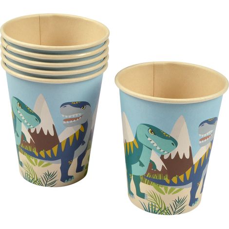 Set de 6 gobelets en pulpe de bambou 25 CL Happy dino (1/3)