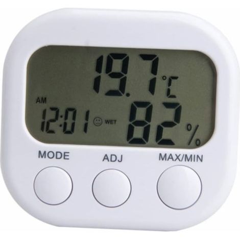 Thermomètre numérique avec moniteur d'humidité, thermomètre et hygromètre de cuisine, thermomètre d'intérieur numérique (7,6 x 8,3 x 2,1 cm) (1/4)
