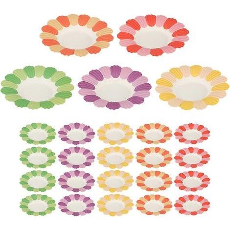 50 assiettes en papier jetables en forme de fleur, idéales pour les fêtes et les pique-niques.-13X13CM-Random Color (1/3)