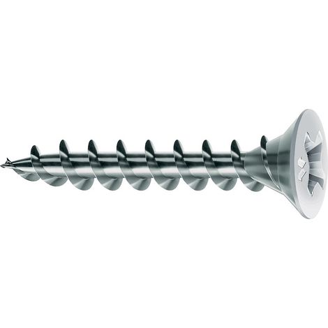 Vis pour profilés tête fraisée Phillips acier laqué blanc entièrement filetées Framex Pvc, Ø 4,3 mm, L 20 mm, 1000 pi - MUSTAD