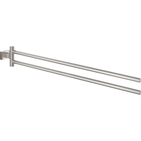 GROHE 40624DC1 Porte-serviettes Essentials Cube 406241 à 2 bras 439 mm supersteel (1/3)