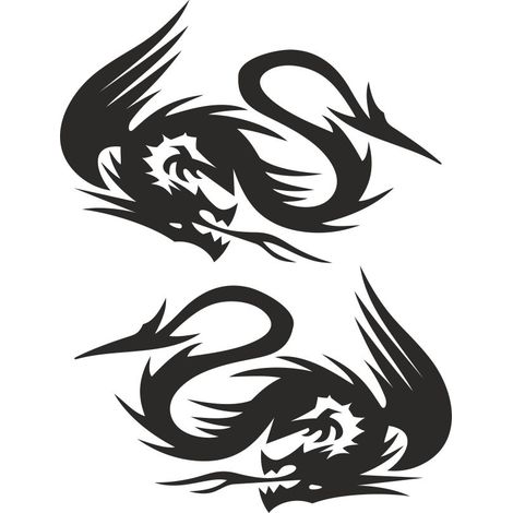 Adesivi Stickers Drago 10 x 12 cm - Colore: NERO