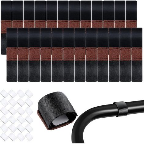 Protectores para patas de sillas con estructura tubular, Fieltro autoadhesivo para sillas, Protectores de patas de sillas, 24 piezas, Negro (1/5)