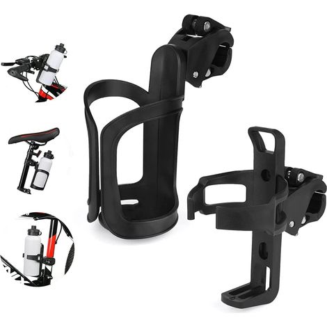 Porte-bidon pour vélo - 2 pièces, Plastique universel, VTT vélo de route, dégagement rapide porte-gourde, indispensabl..- Noir (1/4)