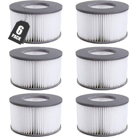 Filtre pour Mspa, 6 pcs Filtre pour Whirlpool MSpa à Partir de 2020, Filtre pour Mspa Lite, Cartouche de Filtre à Eau pour Piscines Gonflables, Bains à Remous et Spas (1/4)