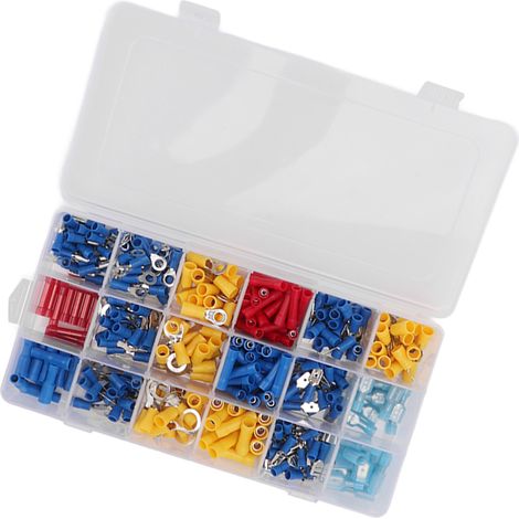 Assortiment de 360 cosses à sertir étanches, isolées, résistantes aux hautes températures et au vieillissement, avec boîte de rangement