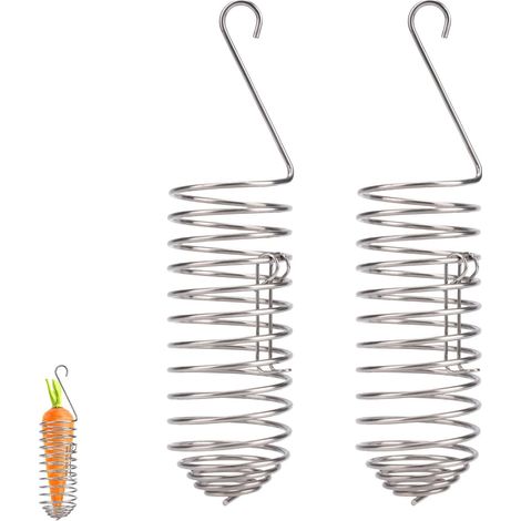 2pcs Support Friandises Oiseaux, Support Nourriture Perroquet en Acier Inoxydable Panier Suspendu Jouet à Mordiller Oiseaux Mangeoire à Épis Maïs Fruits Légumes Millet pour Ara Cacatoès Canari (1/5)