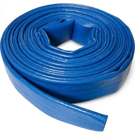 Tuyau plat de 32 mm et 5 m pour l'évacuation d'eau Tuyau en PVC bleu pour pompes à eau et piscines Tuyau plat de 32 mm (1/5)