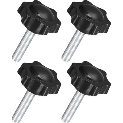 4Pcs Boutons Étoile M8 x 35mm, Bouton de Serrage Hexagonal en Plastique à Visser à la Main pour le Remplacement de la Base de Parasol (1/5)