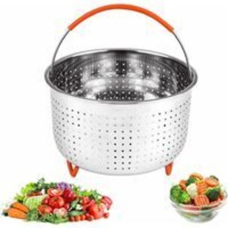 Panier à Vapeur en Acier Inoxydable, Paniers Cuit pour Casserole, Insert la Cuisson des Légumes et Aliments, 6L, Argent (1/5)