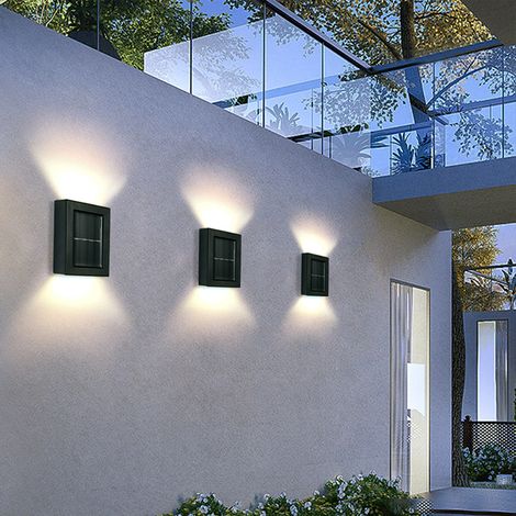 Lampe murale solaire extérieure LED étanche illuminée éclairage de cour de jardin rue d'escalier (1/5)