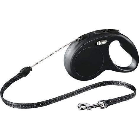 Flexi Hundeleine New Classic S schwarz, Seil Leinen