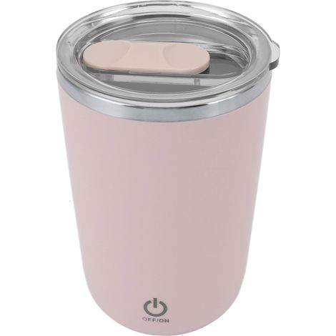 Tasse à café électrique USB 350 ml, anti-fuite, avec agitation automatique, rose (1/5)