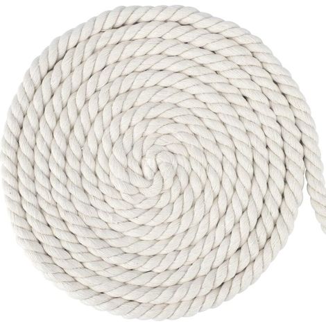 Corde Macramé Blanc 12mm - 10M, Fil Macramé pour DIY, Décoration Murale Bohème (1/5)