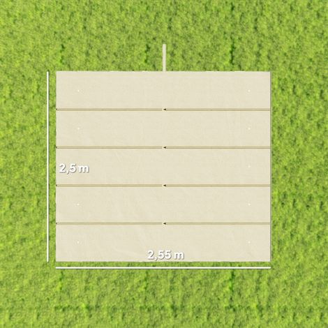Toiture de remplacement pour pergola 3 x 3 m, rétractable, avec trous d'évacuation d'eau, résistante aux intempéries, en polyester, blanc crème (1/5)