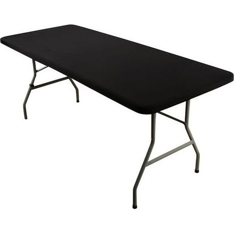 Schwarze Tischdecke 183 x 76 cm mit Gummizug für Garten-, Küchen- oder Terrassentische, für den Außenbereich. (1/5)