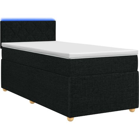 Maison Exclusive - Letto box spring con materasso Nero 90 x 200 cm Tessuto (1/5)