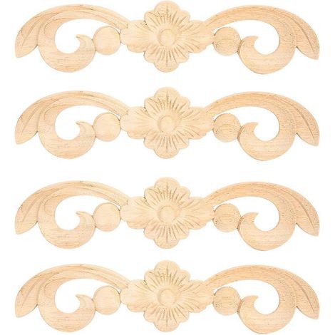 Stück 25x6cm geschnitzte Holzblumen-Applikationen, dekorative Wohnaccessoires (1/5)