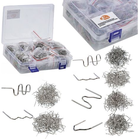 Zszywki per Plastica 6 Tipi 1800 Pezzi – Rosfix  Diametro 0.8/0.6mm, Acciaio al Carbonio  Montaggio e Riparazione Plastica