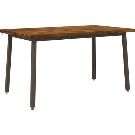 140 x 80 x 75 cm Bois d'Acacia Massif Naturel et café vidaXL (1/5)
