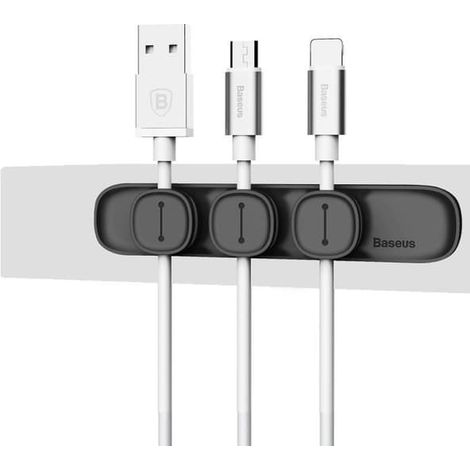 Attache-câble magnétique durable, organiseur de câbles USB, enrouleur de câbles pour poste de travail de bureau (1/4)