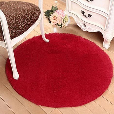 Tapis rond en peluche de 40 cm, doux et antidérapant, pour salle de bain, chambre ou douche. Tapis de yoga rond en peluche, idéal pour la décoration intérieure. (1/3)