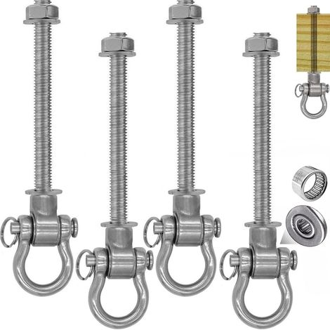 4 Pièces Crochets pour hamac M10,Fixation balancoire Exterieur en Acier Inoxydable Suspension Chaise Crochets pour béton au Plafond pour Aire de Jeux extérieure Jardin Accessoire balancoire (1/5)
