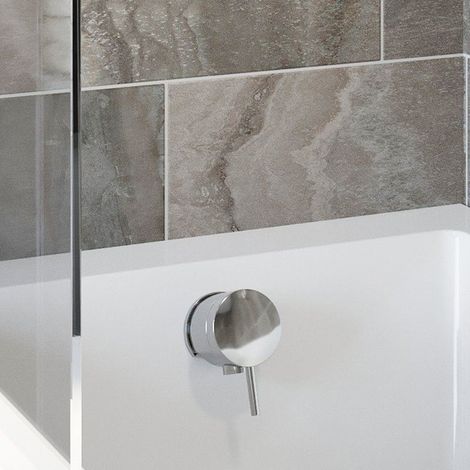 Merano Overflow Bath Filler With Waste Chrome Round Bathroom Modern