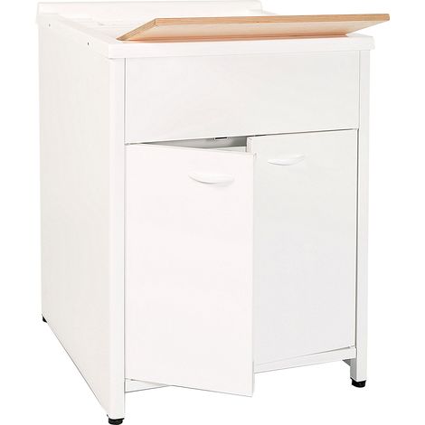Mobile Lavatoio da Esterno in Polipropilene e Alluminio 60x60x83 cm Bianco (1/5)