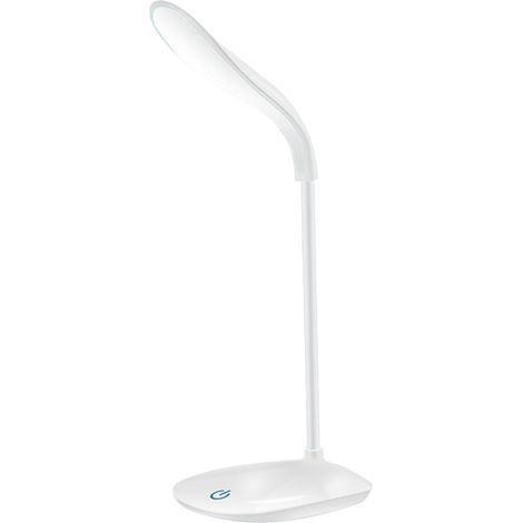 Lampe de bureau LED rechargeable, portable, chargement USB et prise secteur, flexible à 360°, lampe de lecture pour étudiants et enfants, lumière douce respectueuse des yeux, commande tactile. (1/2)