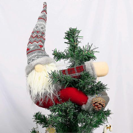 Weihnachtsbaumspitze Wichtel – Handgefertigte Wichtel-Weihnachtsdekoration, lustiger Weihnachtsbaum (1/5)