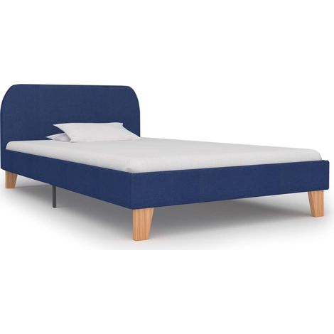 Bettgestell Blau Stoff 90x200 cm