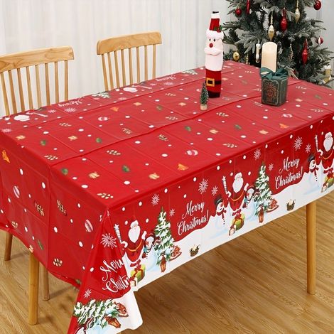 Nappe anti-taches, rouge Noël – Dimensions : Rectangle 140 x 200 cm (1/2)