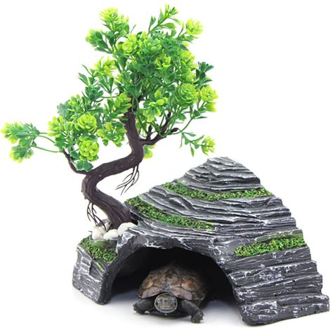 - Reptile shelter - Terrarium - Hiding place - Turtle ramp - Platform - Habitat decoration - Humidifier - Resin hideout (M) (1/5)