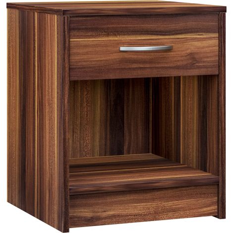 CASARIA® Table de chevet 35x40x50cm Table de nuit avec un tiroir Meuble de rangement chambre salon 4 couleurs au choix Noir-Mérano (1/5)