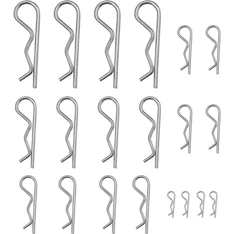 50 einzelne Stiftkombinationssets, robuste R-Klammer-Befestigungsstifte, verzinkte Haarnadeln für Klettverschlusssysteme – 6 Größen (1/5)